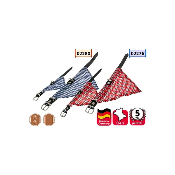 Karlie Deri Bandanalı Boyun Tasması 37CM Mavi - Resim 2