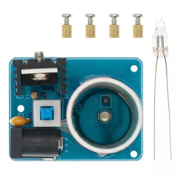 Mini Tesla Bobin Kit Demonte Modül Kablosuz Enerji İletimi BD243 DC 9 / 12V Temassız Elektrik - Resim 7