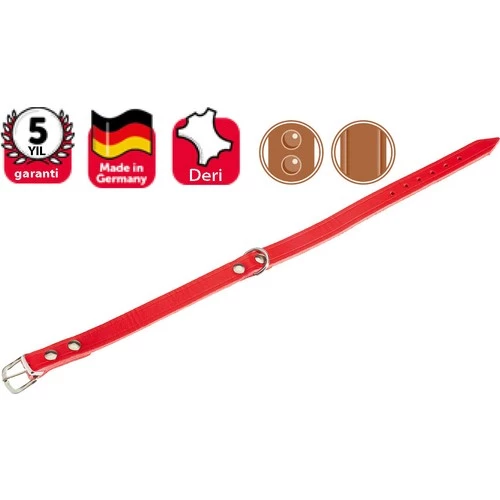 Karlie Deri Boyun Tasma 47CM-18mm Kırmızı
