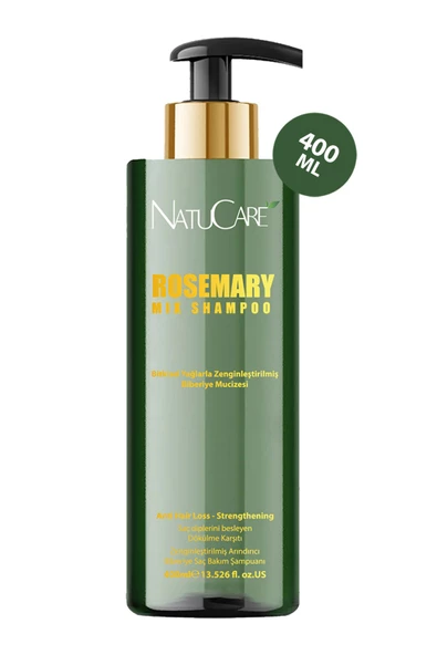 NatuCare Üst Düzey Güçlendirici Biberiye Şampuanı 400ML - 3