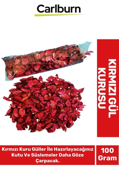 Özel Üretim Sevgililer Günü Gift Masa Konsept Süsü Kırmızı Gül Kurusu Kokulu 100 Gr
