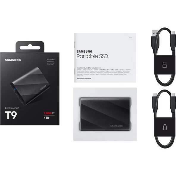 Samsung T9 4TB Usb 3.2 Gen 2x2 Type-C Siyah - 3