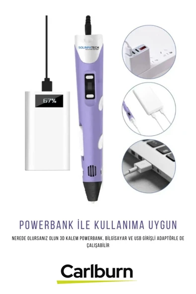 Premium Sessiz Çalışan 3 Renk Filamentli Ev Dekorasyonu ProjeDayanıklı Üç Boyutlu Yazıcı 3D Kalem - 3