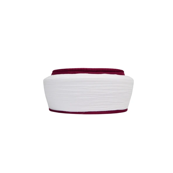 SARIKHANE Talebe Sarığı-Beyaz Kumaş-Bordo Takke-Düz Sarım-Nali Şerif-5 metre - 2