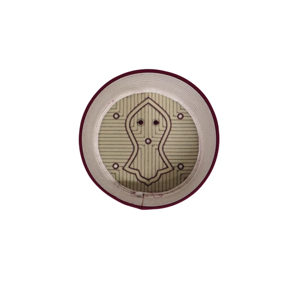 SARIKHANE Talebe Sarığı-Beyaz Kumaş-Bordo Takke-Düz Sarım-Nali Şerif-5 metre - 6