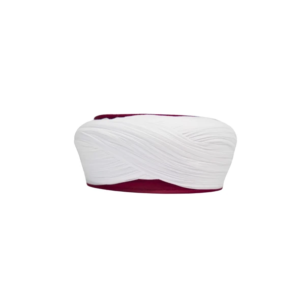 SARIKHANE Talebe Sarığı-Beyaz Kumaş-Bordo Takke-Çapraz Sarım-Nali Şerif-7 metre - 2