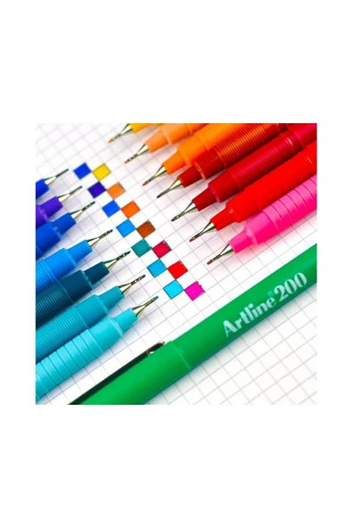Artline 200 Fineliner 0.4 Mm Ince Uçlu Yazı Ve Çizim Kalemi 10 Renk Set - 3