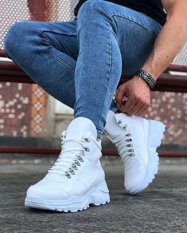 Erkek Beyaz wg07 Bağcıklı Bot ( Outlet ) - 3