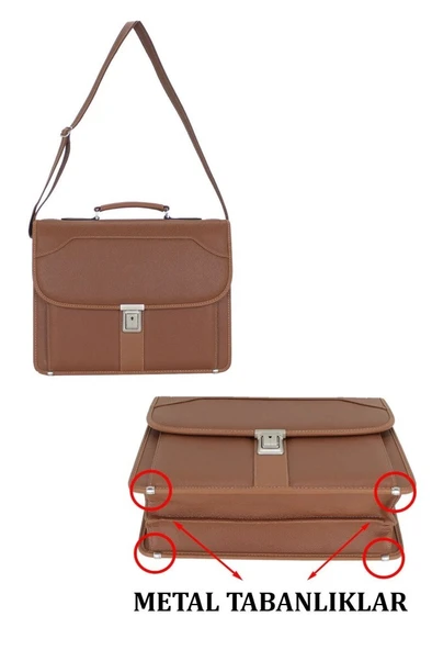Case Club 2002 Erkek El Çantası 15.6'İnç Laptop Evrak 5 Bölmeli Su Geçirmez  Omuz Askılı - 6