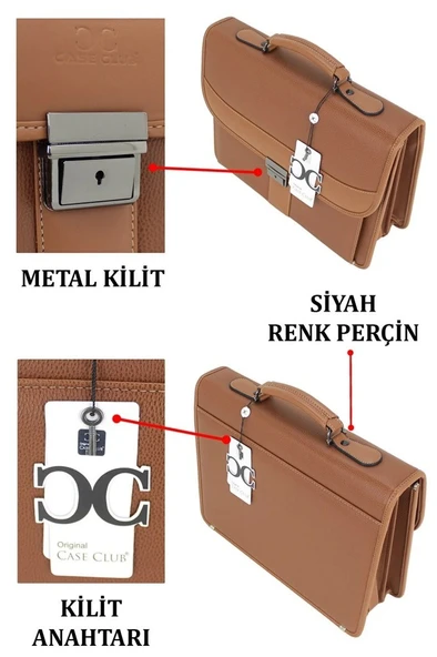 Case Club 2002 Notebook Laptop Evrak Çantası 15,6 İnç Kilit Mekanizmalı - 6