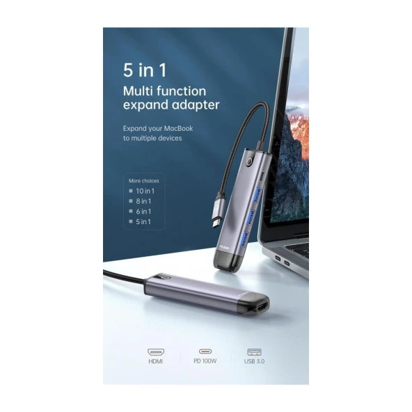 Mcdodo 5 in1 Type C Macbook Çevirici Çoklayıcı Adaptör HU-7750 - 2