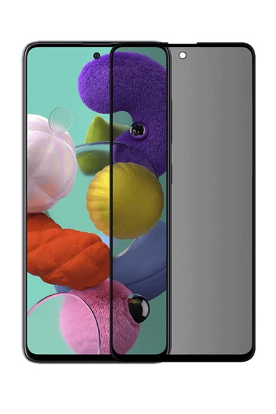 Samsung Galaxy A54 Uyumlu Tam Kaplayan Hayalet Cam Siyah Karartma Ekran Koruyucu Cam Anti-Static Özellikli Siyah Çerçeveli ürün görseli
