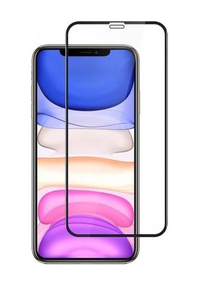 iPhone XS Uyumlu Tam Kaplayan Premium Ekran Koruyucu Cam Anti-Static Özellikli Siyah Çerçeveli