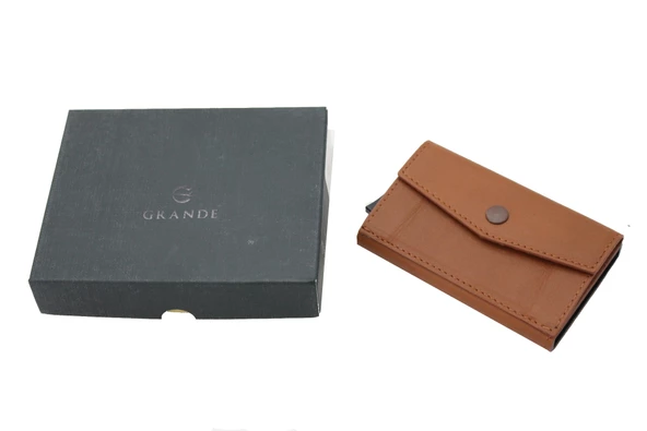 Gd 779-Düz Grande Hakiki Deri, Mekanizmalı, Erkek Cüzdan, Kartlık - 6