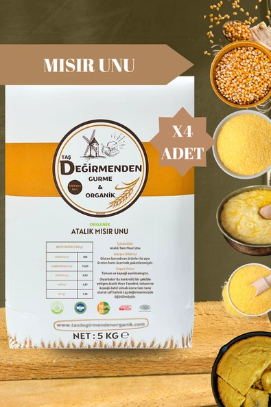 Taş Değirmenden Organik Atalık Mısır Unu - 20 Kilo - Resim 2