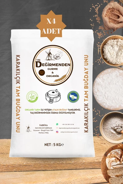 Taş Değirmenden Organik Organik Atalık Karakılçık Tam Buğday Unu - 20 Kilo ürün görseli