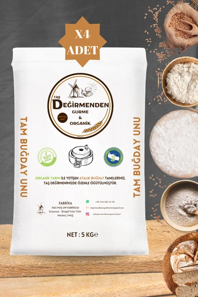 Taş Değirmenden Organik Organik Atalık Tam Buğday Unu - 20 Kilo ürün görseli
