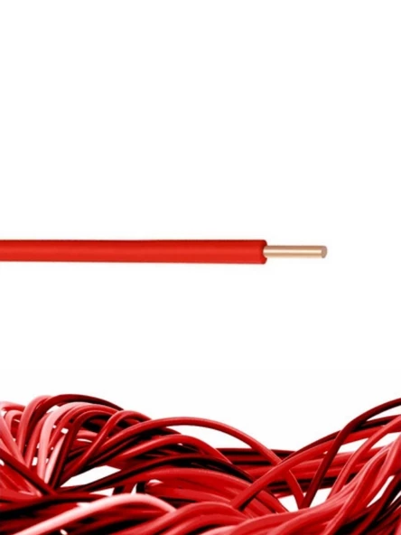 1,5MM NYA Öznur Kablo (KIRMIZI) H07V-U Metre Seçenekli ürün görseli 1
