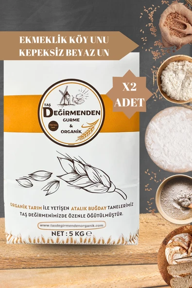 Taş Değirmenden Organik Atalık Ekmeklik Köy Unu - Kepeksiz Beyaz Un - 10 Kilo ürün görseli 1