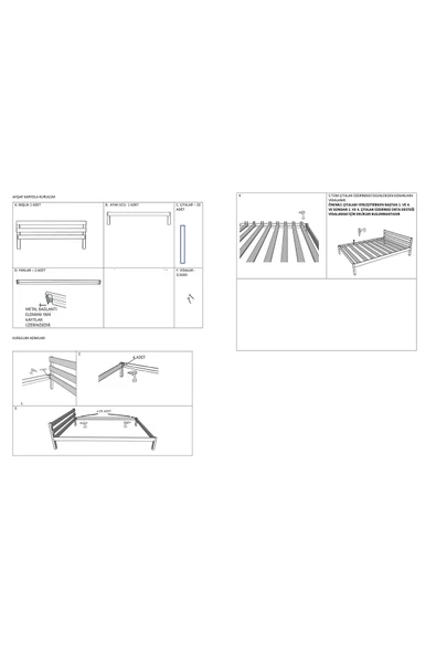 Pinoxi Masif Ahşap Karyola 100x200 Cm Doğal Ahşap Ceviz Renk - 3
