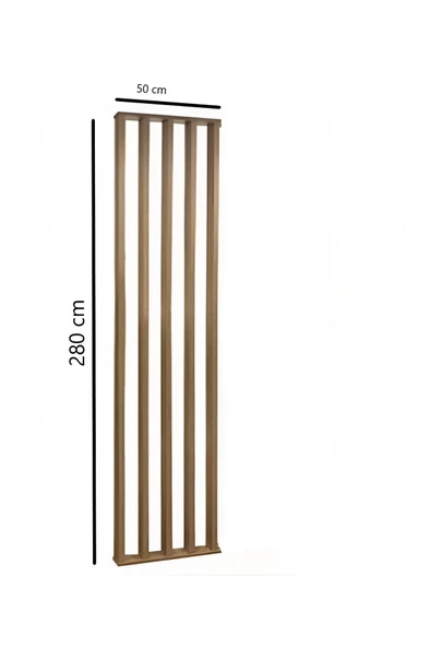 Pinoxi 50Cm x 280Cm Ahşap Çıtalı Paravan Oda Ayırıcı Seperatör Duvar Dekor 50Cm x 280Cm - 3