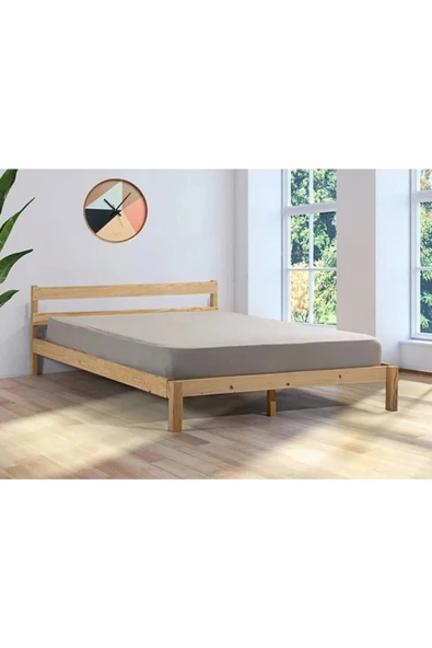Pinoxi Masif Ahşap Karyola 90x200 Cm Doğal Ahşap Natural - 2
