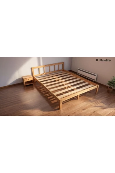 Pinoxi Masif Ahşap Başlıklı Karyola 120x200 Cm Doğal Ahşap Natural - 4