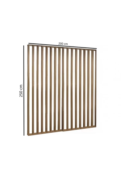 Pinoxi 200Cm x 250Cm Ahşap Çıtalı Paravan Oda Ayırıcı Seperatör Duvar Dekor 200Cm x 250Cm - 3