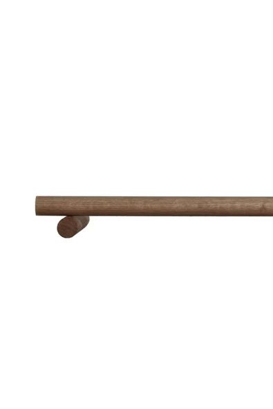 Pinoxi 75Cm Masif Ahşap Perde Askısı Rustik Kahverengi Ahşap Boru 75 Cm Kahverengi - 2