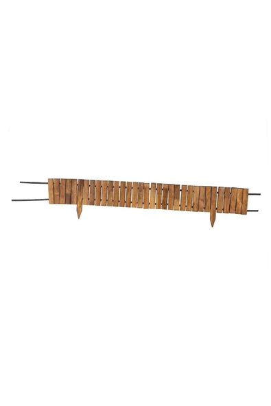 Pinoxi Ahşap Sınır Kazıklı Bordür Toprak Yükseltme Saksı Bordür Çit 20Cm x 150 Cm - 2