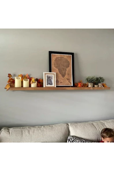 Pinoxi 180Cm Ahşap Çerçeve Rafı Duvar Rafı 180 Cm - 2