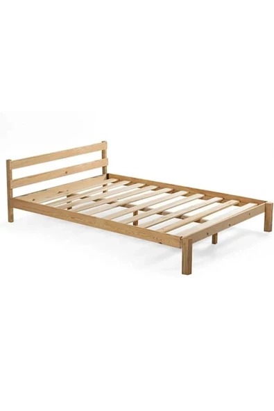 Pinoxi Masif Ahşap Karyola Çift Kişilik 140x200 Cm Doğal Ahşap Natural - 2