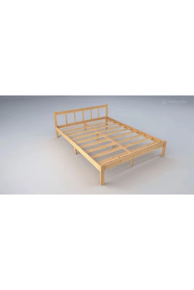 Pinoxi Masif Ahşap Başlıklı Karyola 100x200 Cm Doğal Ahşap Natural - 3