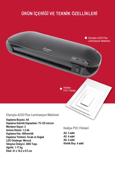 A230 PLUS Laminasyon Makinesi (A4) - 2