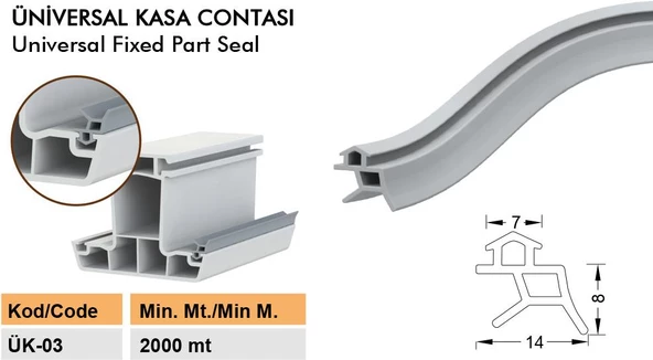 Contacall UK03 Çelik Kapı Fitili Contası Gri 6 Metre