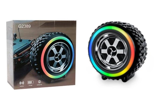Platoon PL-4598 BT+TF+FM+TWS+USB TYPE-C Girişli Işıklı Lastik Speaker (G2389) - 9