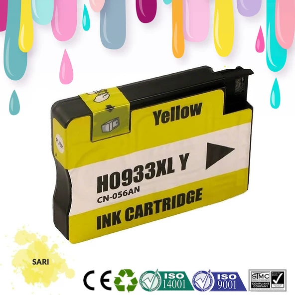 HP 933XL Sarı Muadil Kartuş | CN056AE | 6100 | 6600 | 6700 | 7110