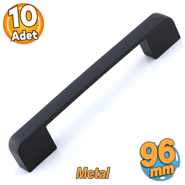 Radus Siyah Metal Kulp 96 mm -9.6 cm Mobilya Çekmece Mutfak Dolabı Dolap Kulpları Kulbu Kulpu