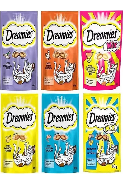 Dreamies Kedi Ödülü Karışık Avantaj Paketi 6'lı