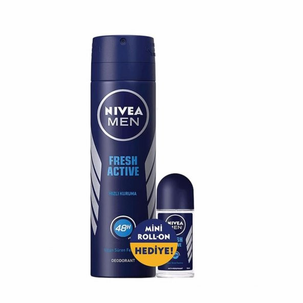 NİVEA DEO FRESH ACTİVE 150ML+NİVEA SEYAHAT BOY ROLLON 25ML
