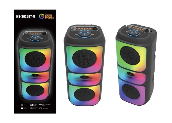 Platoon PL-4626 BT/SD/USB/AUX Işıklı Bluetooth Speaker (MS-3637BT) - 4