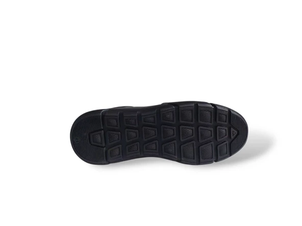 Modesa 265 Erkek Siyah Hakiki Deri Lastik Bağcıklı Kauçuk Taban Ayakkabı - Resim 5