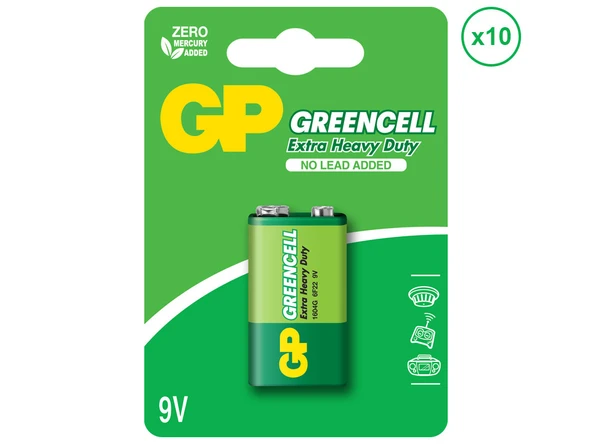 GP Batteries Greencell 1604G 9V Pil 10 Adet