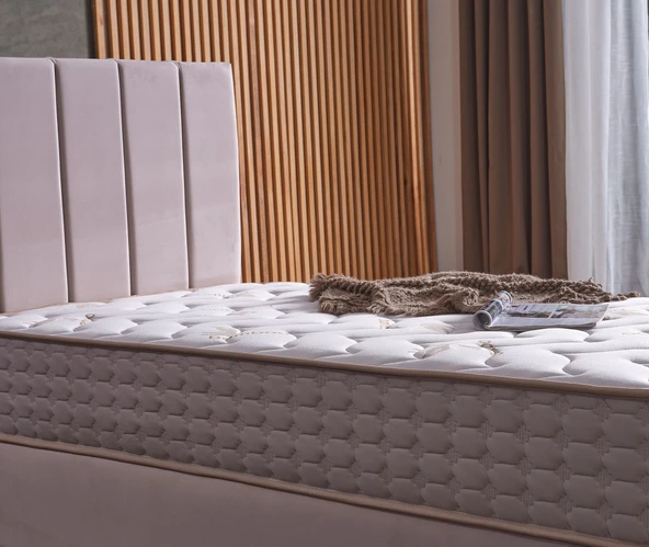 Yatakcım Bonita Baza + Başlık + Yatak Set (3 lü set) Bej - 4