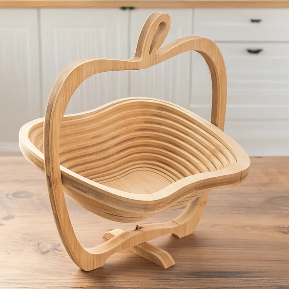 Porsima 9263-25 Bambu Meyve Sepeti , Çok Amaçlı Ekmeklik , Ekmek Sepeti 30x23,5 - 2