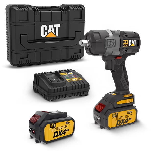 CAT DX7020 18Volt 4.0 Ah Çift Akülü Kömürsüz 700/880Nm Profesyonel Şarjlı Somun Sıkma