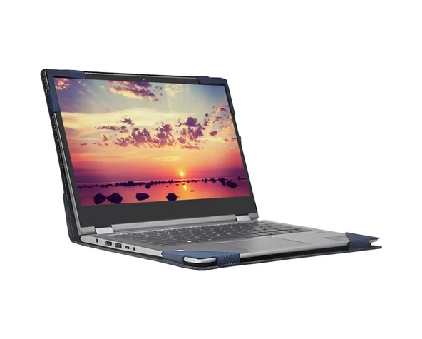 Cbtx Lenovo Yoga 520-14 İçin PU Deri Laptop Koruyucu Kılıf Mavi 14.1 inch - 3