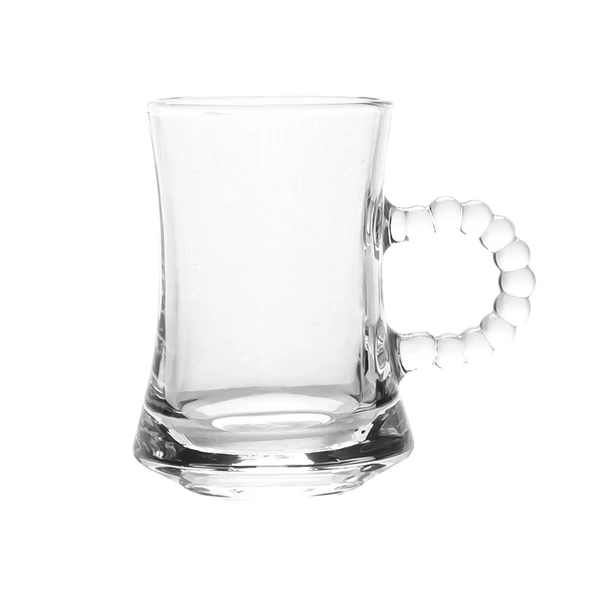 Porsima Pearl-Gırona 6 Kişilik 12 Parça Boncuklu Cam Çay Takımı 110ml Çay Seti - 7