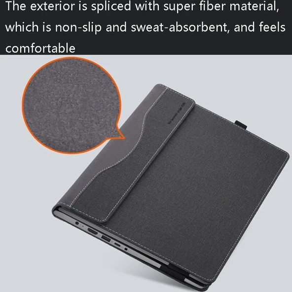 Cbtx Lenovo Yoga 520-14 İçin PU Deri Laptop Koruyucu Kılıf Mavi 14.1 inch - 5