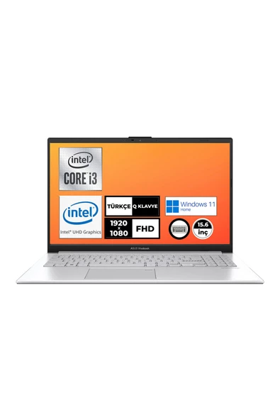 Asus Vivobook Go 15 i3-N305 8GB 256GB SSD W11H 15.6" FHD Taşınabilir Bilgisayar E1504GA-NJ257W